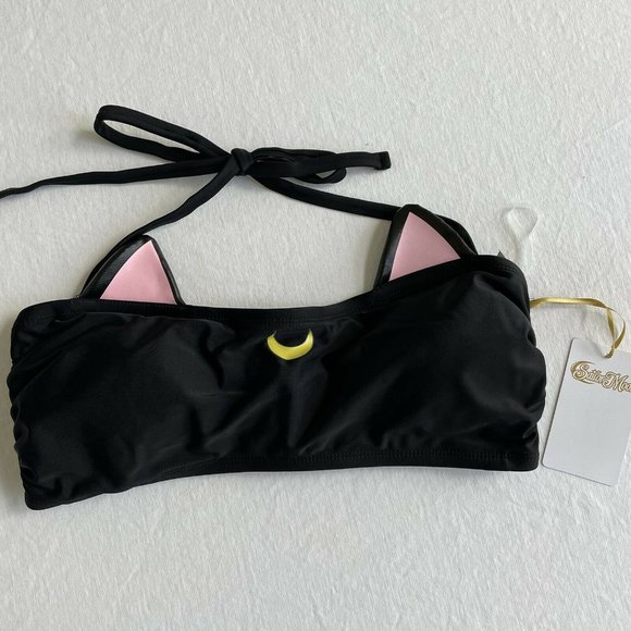 Sailor Moon Luna Swim Suit Bikini Top Hot Topic Plus Size 1X Plus Black Cat - Picture 2 of 6